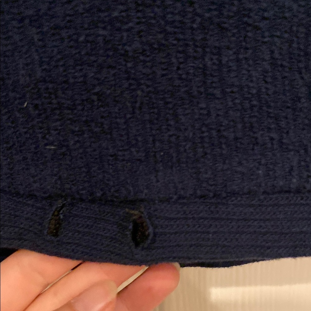 Navy Blue Hoodie with Button Detail - Picture 3 of 7